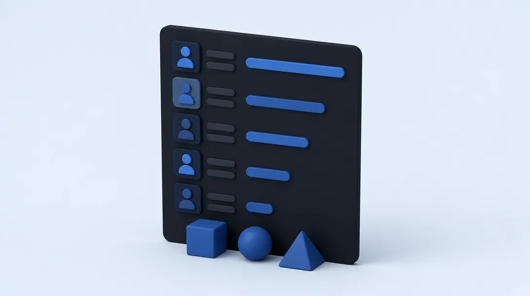 A 3D dashboard showing a list of contributors with horizontal bars indicating their individual output.